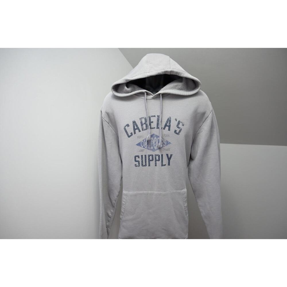 Cabelas Hoodie Pull Over Sweat Shirt Hunting Camping Gray Mens Size Large‎